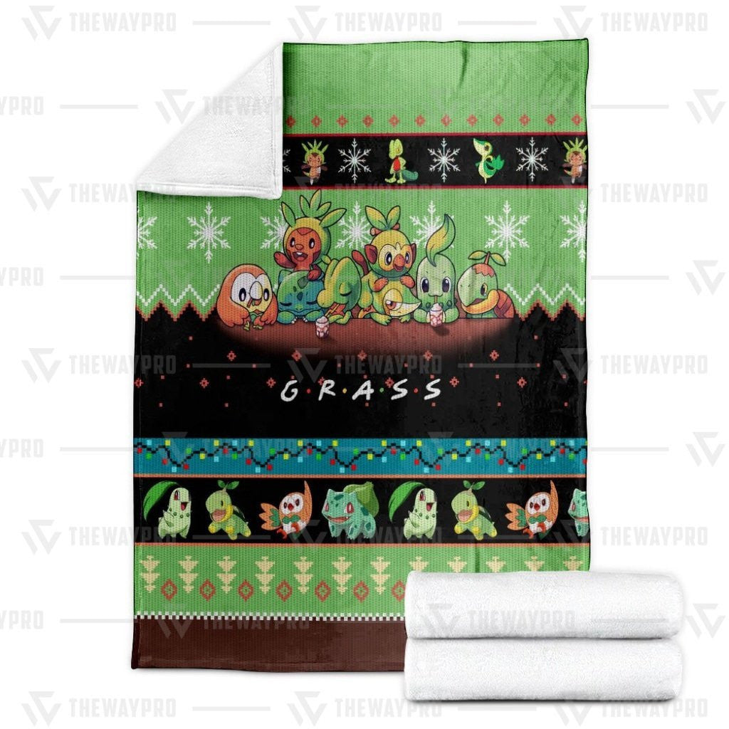 Anime Pkm Grass Custom Soft Blanket