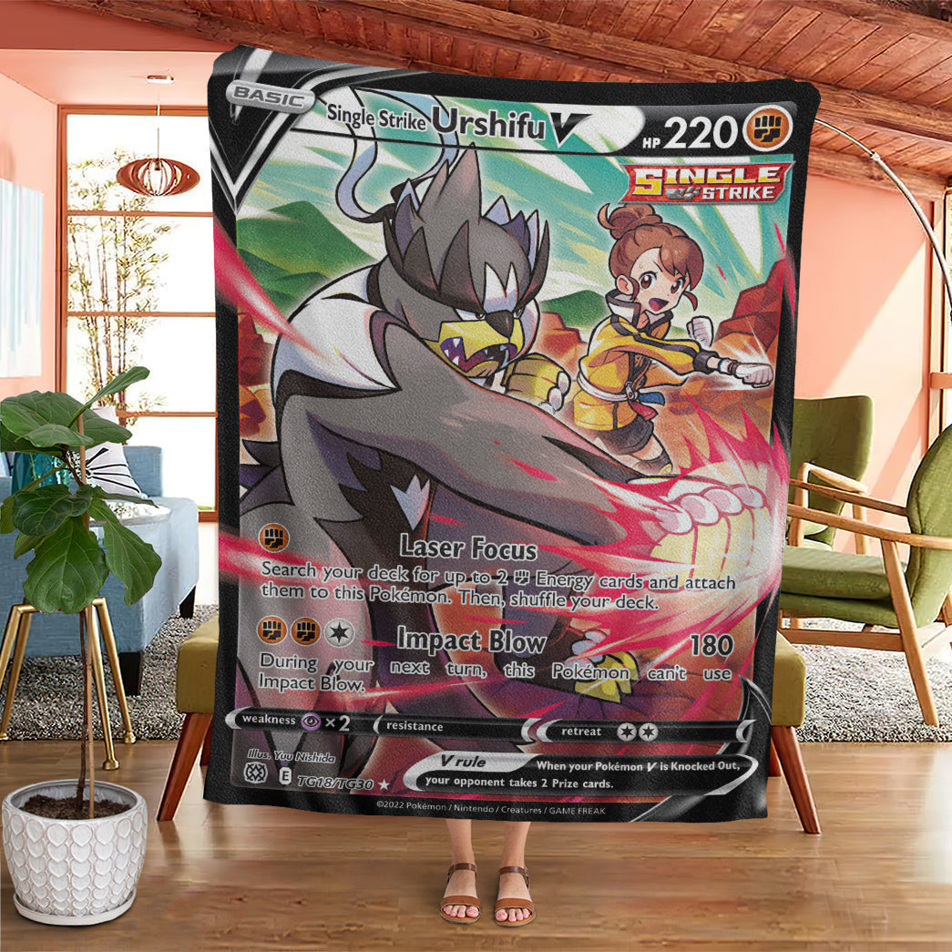 Anime Pkm Single Strike Urshifu V 2022 Soft Blanket