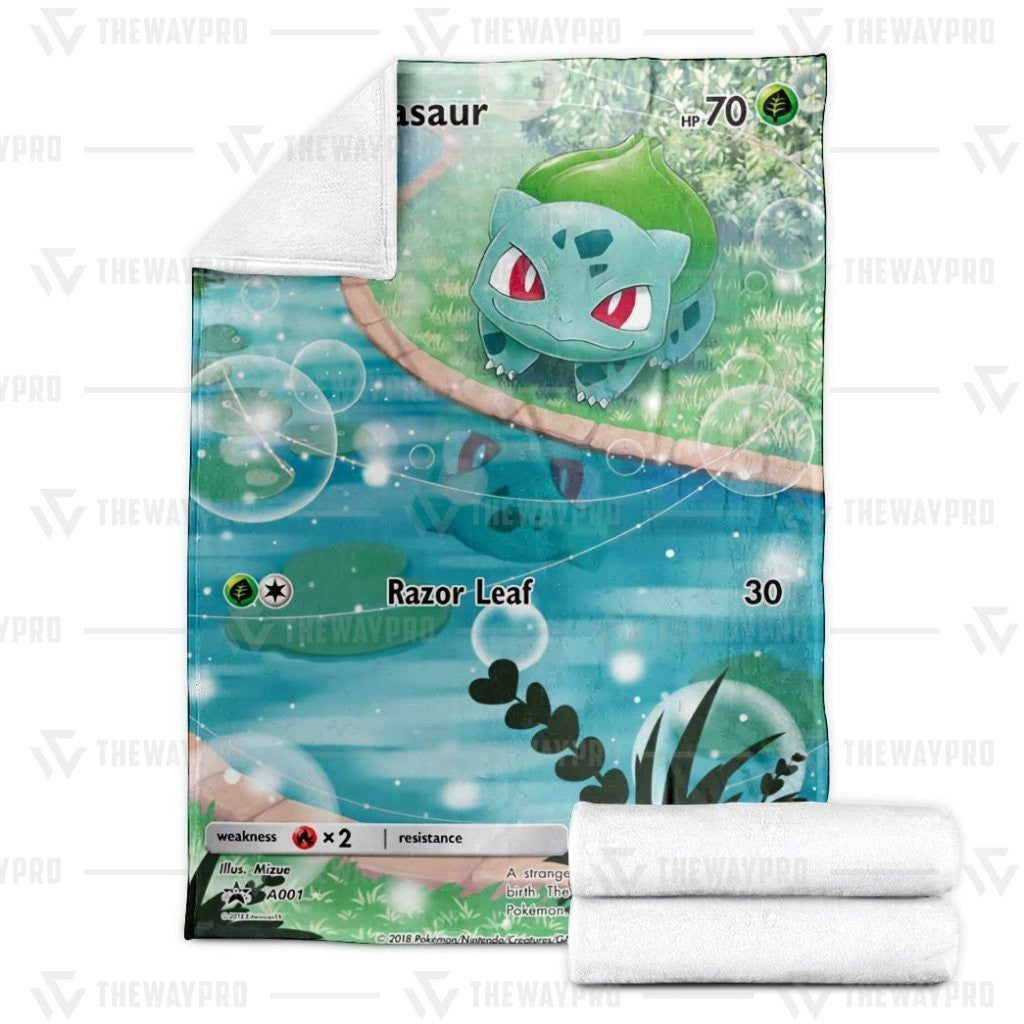 Anime Pkm Bulbasaur Custom Soft Blanket