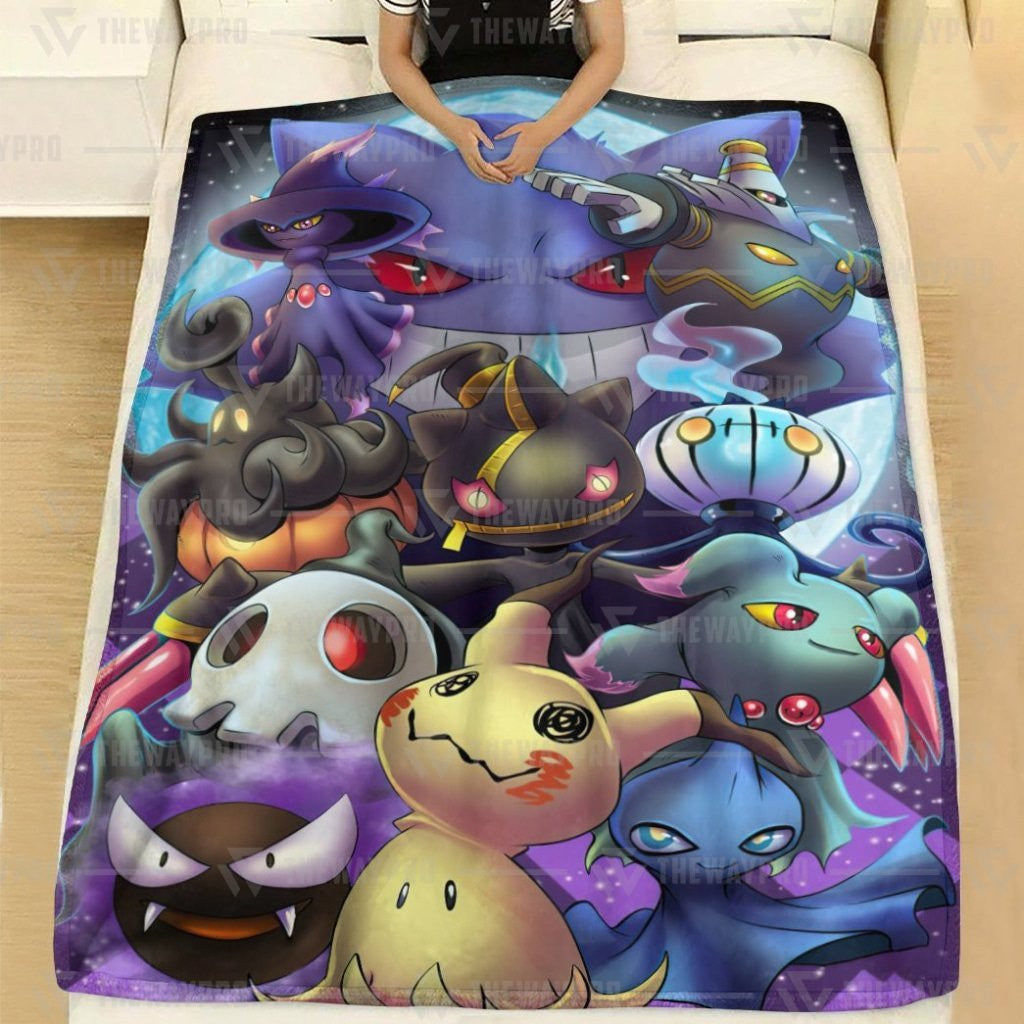 Anime Pkm Ghosting Custom Soft Blanket