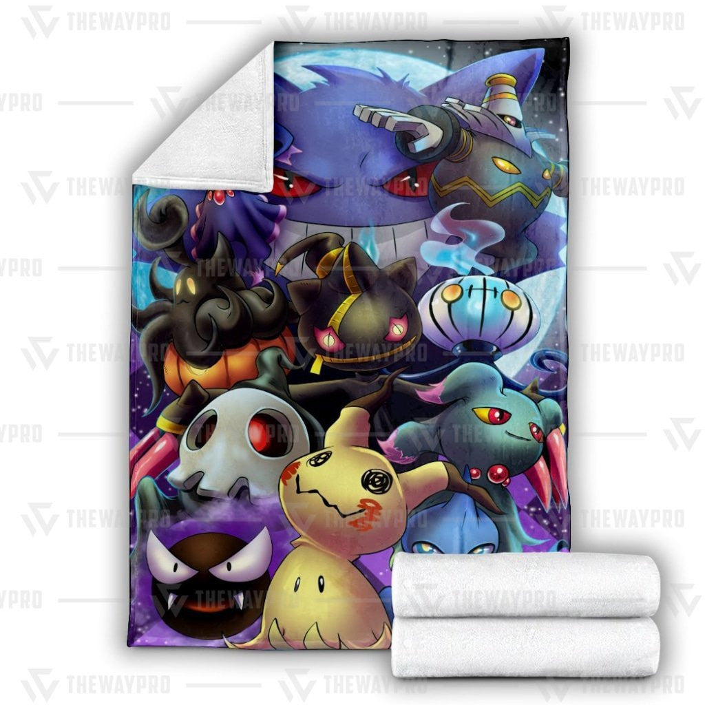 Anime Pkm Ghosting Custom Soft Blanket