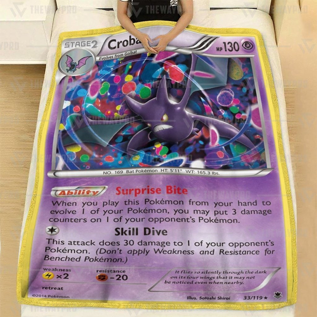 Anime Pkm Basic Crobat Custom Soft Blanket