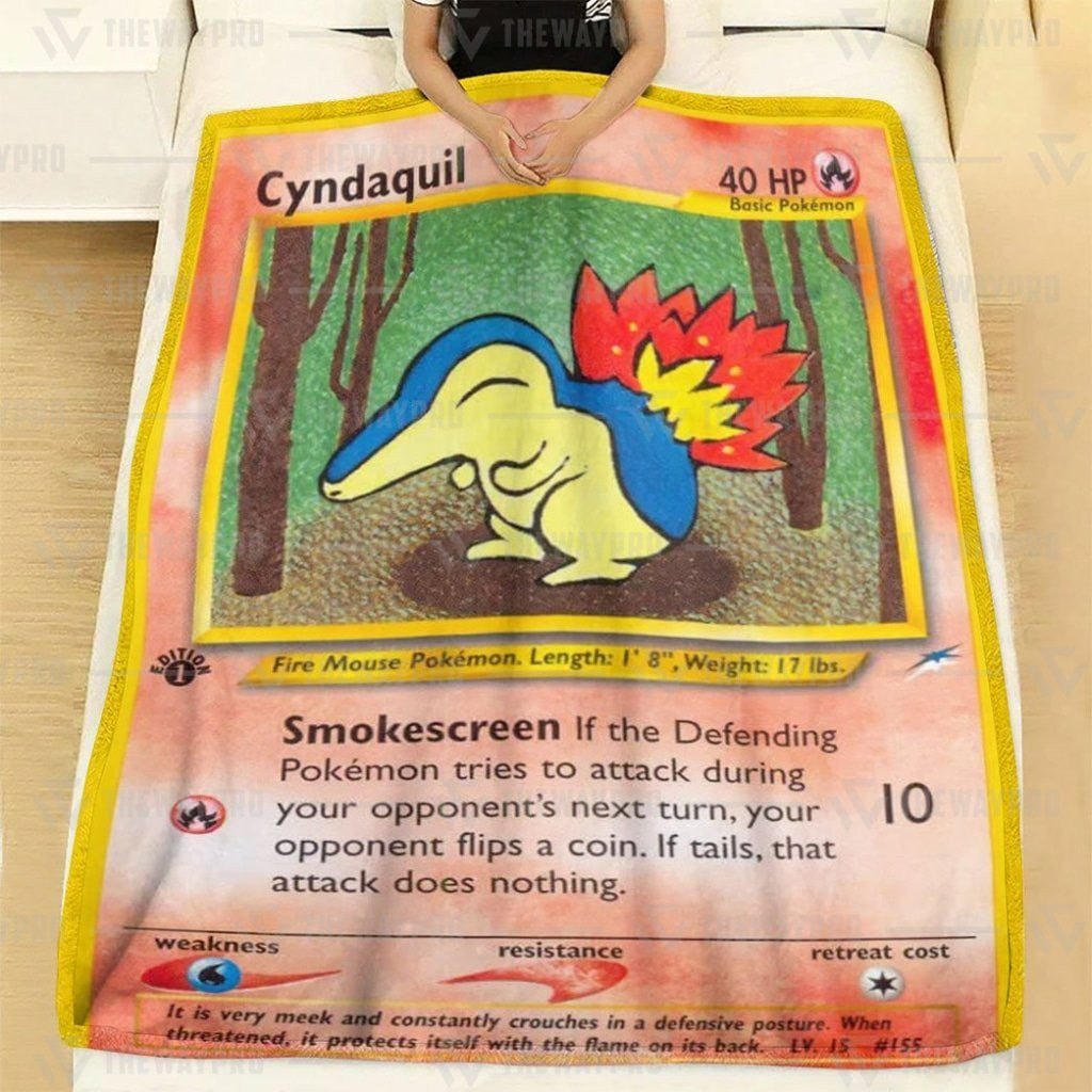 Anime Pkm Cyndaquil 1St Edition Smokescreen Custom Soft Blanket