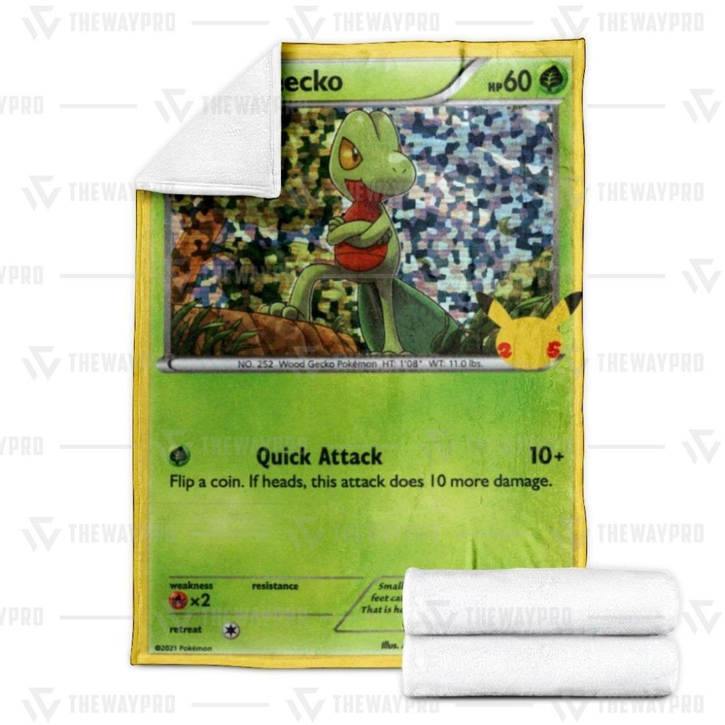 Anime Pkm Treecko Holo Custom Soft Blanket