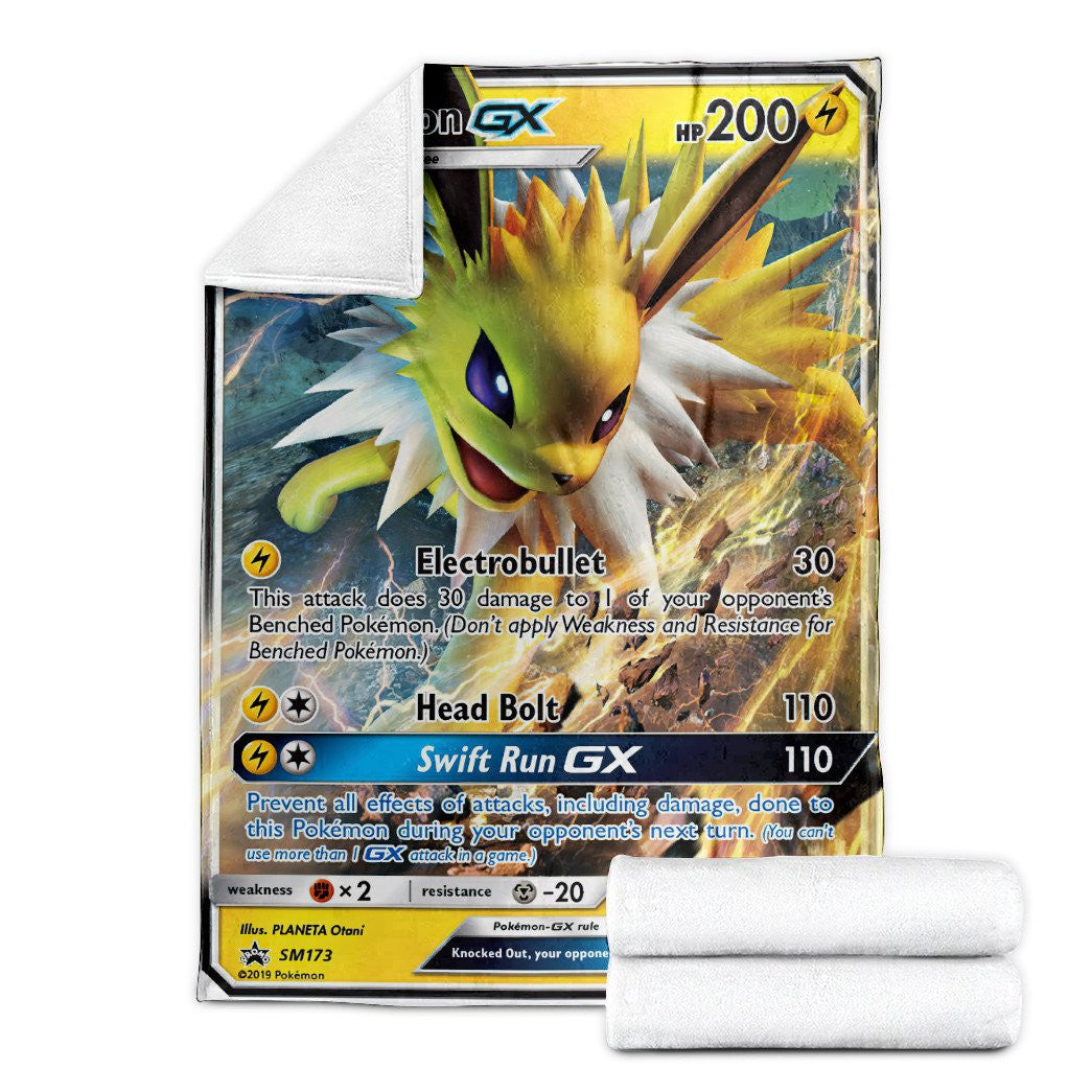 Anime Pkm Jolteon-Gx Sun & Moon Promos Custom Soft Blanket