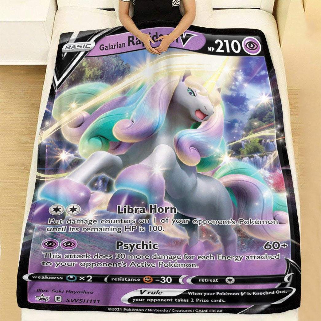 Anime Pkm Galarian Rapidash Custom Soft Blanket