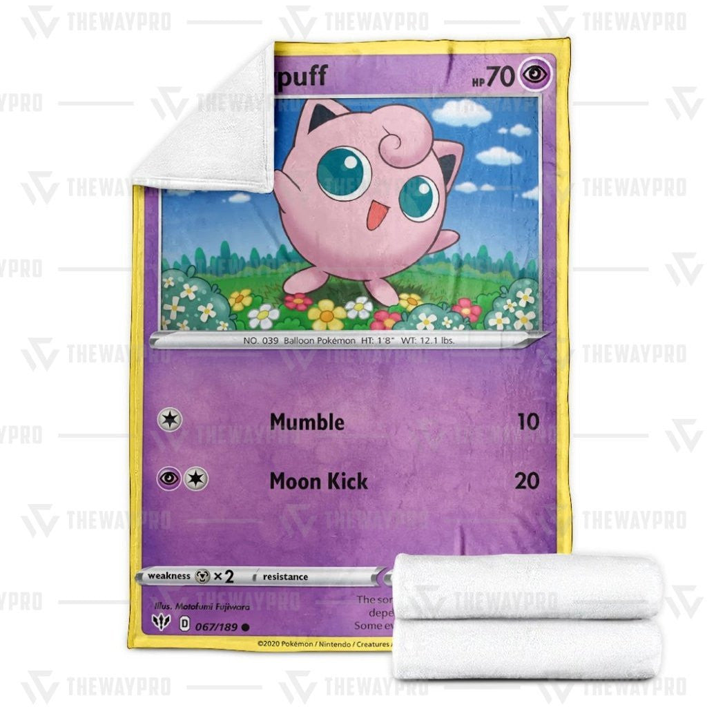 Anime Pkm Jigglypuff Common Custom Soft Blanket