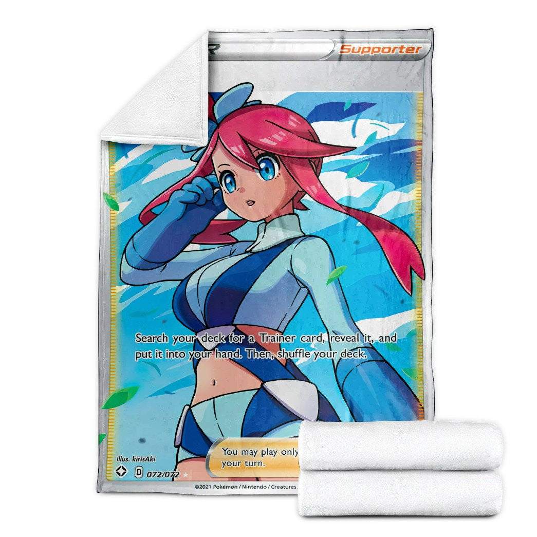 Anime Pkm Skyla Shining Fates Trainer Custom Soft Blanket