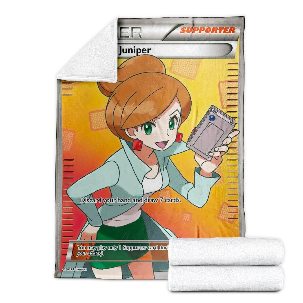 Anime Pkm Professor Juniper Trainer Custom Soft Blanket