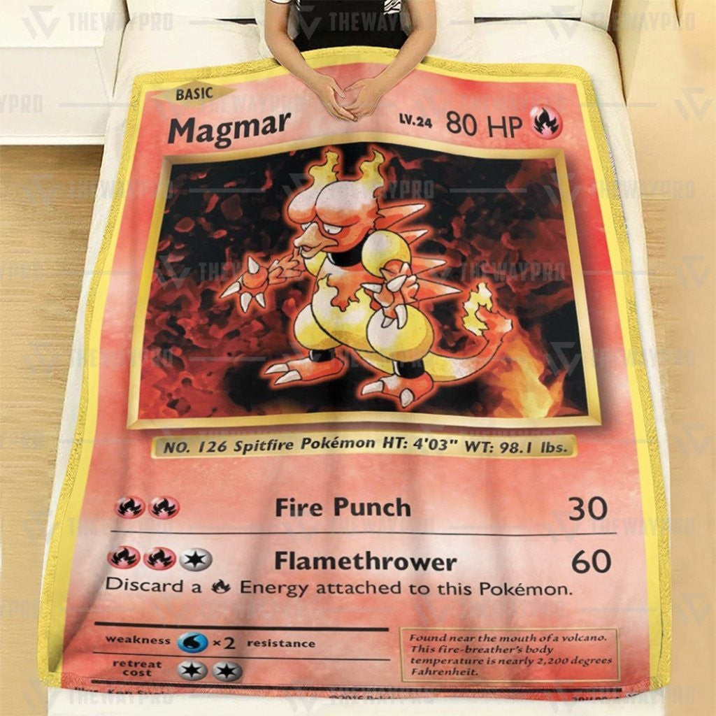 Anime Pkm Magmar Evolutions Custom Soft Blanket