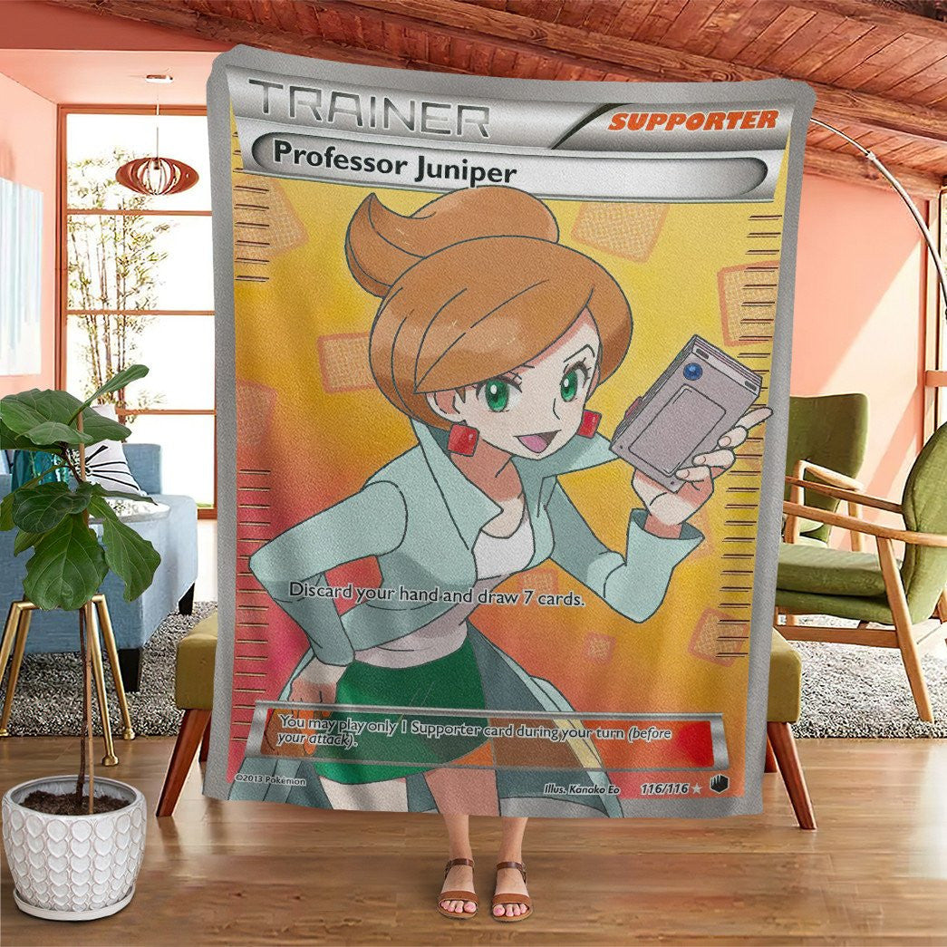 Anime Pkm Professor Juniper Trainer Custom Soft Blanket