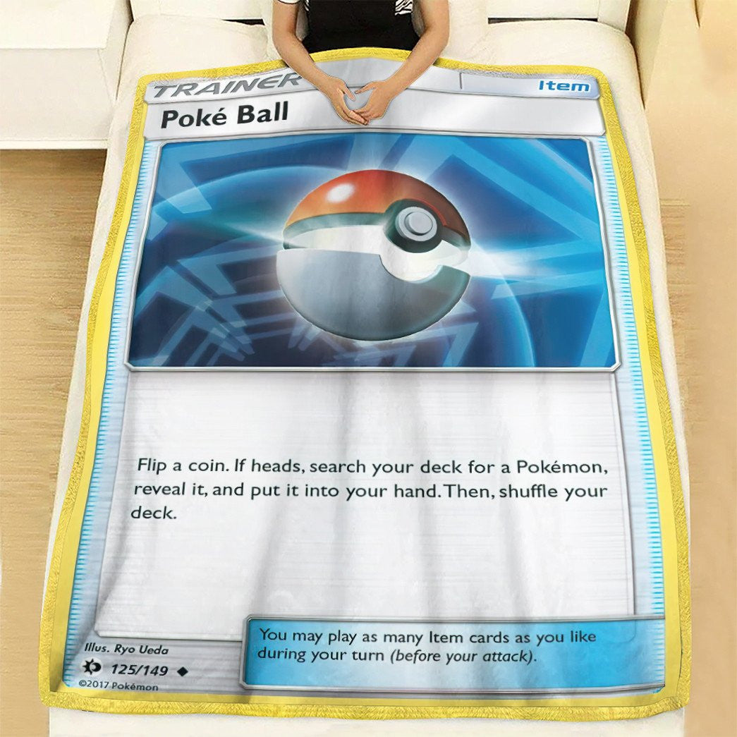 Anime Pkm Poke Ball Trainer Custom Soft Blanket