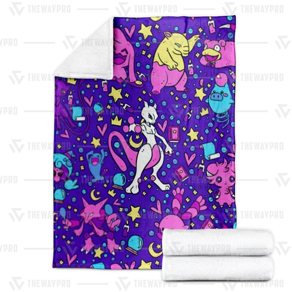 Anime Pkm Psychic Custom Soft Blanket