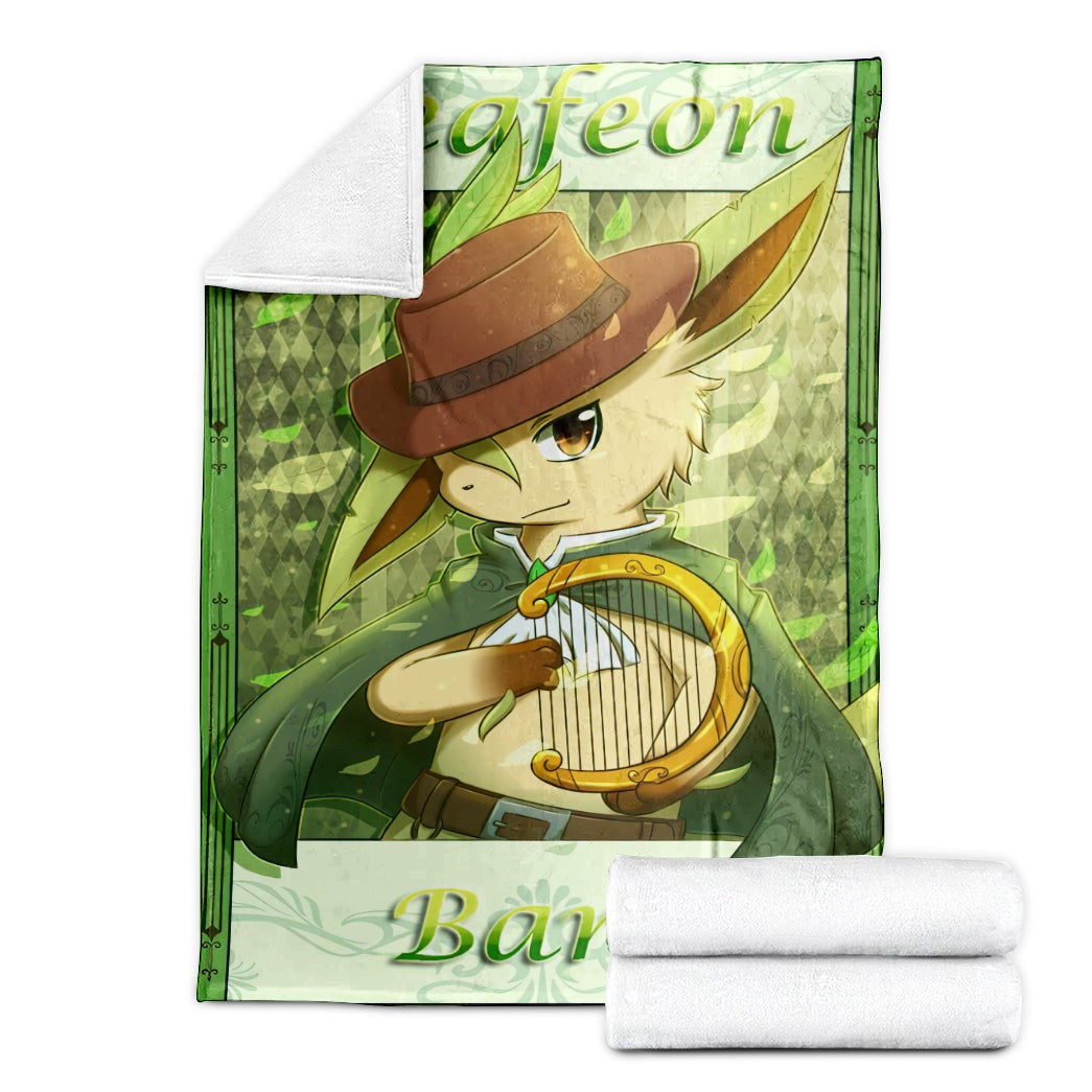 Anime Pkm Leafeon Bard Custom Soft Blanket