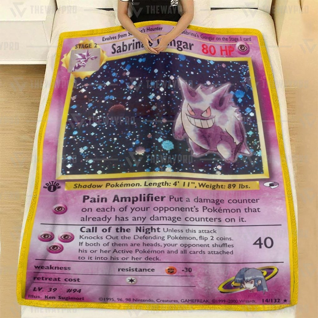 Anime Pkm Sabrinas Gengar Custom Soft Blanket