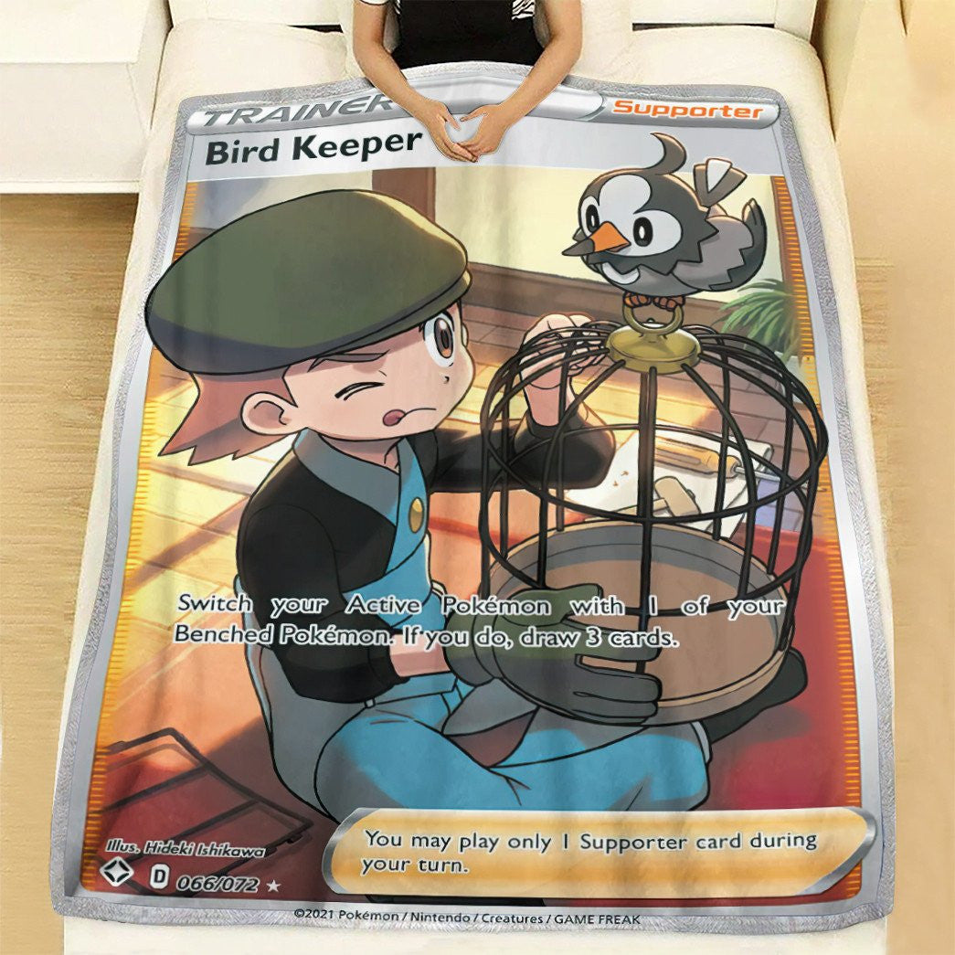 Anime Pkm Bird Keeper Shining Fates Trainer Custom Soft Blanket