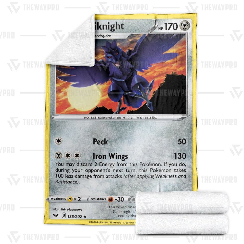 Anime Pkm Corviknight Custom Soft Blanket