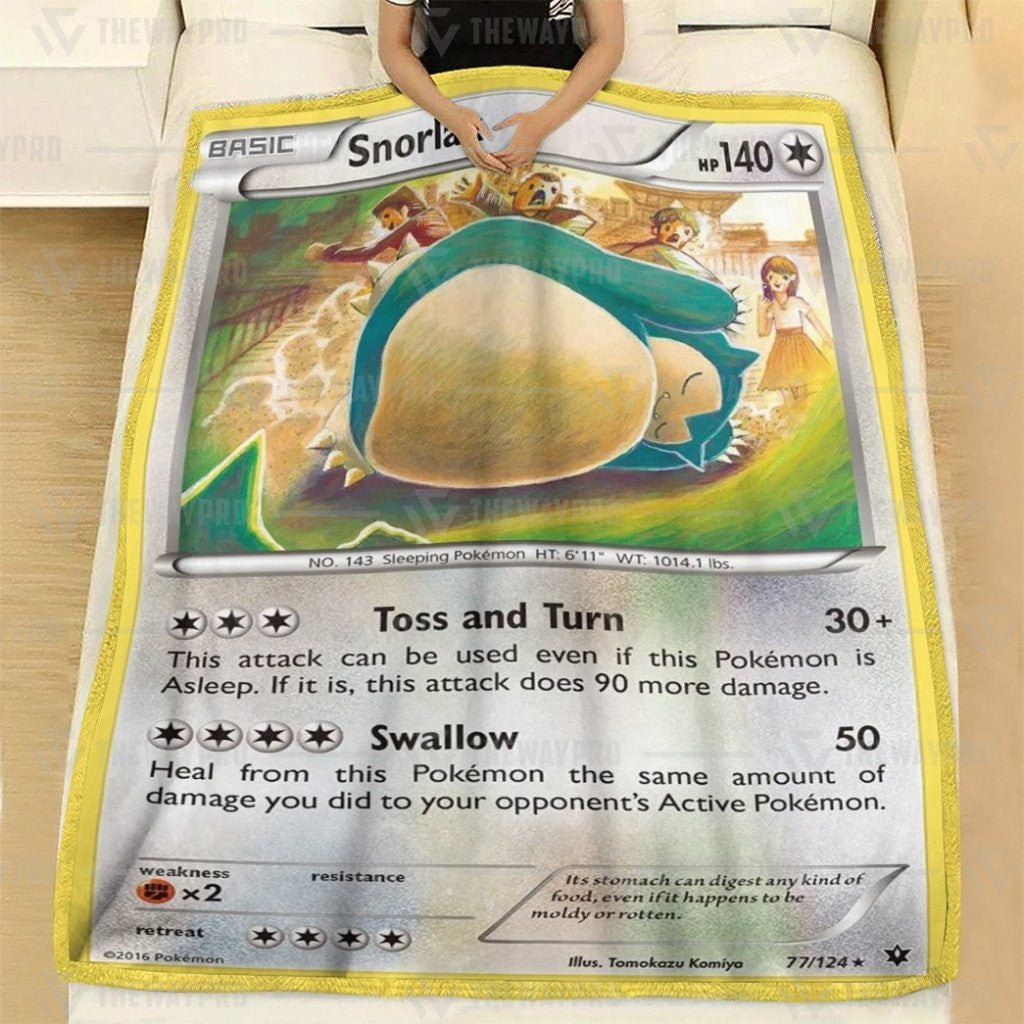 Anime Pkm Snorlax Custom Soft Blanket