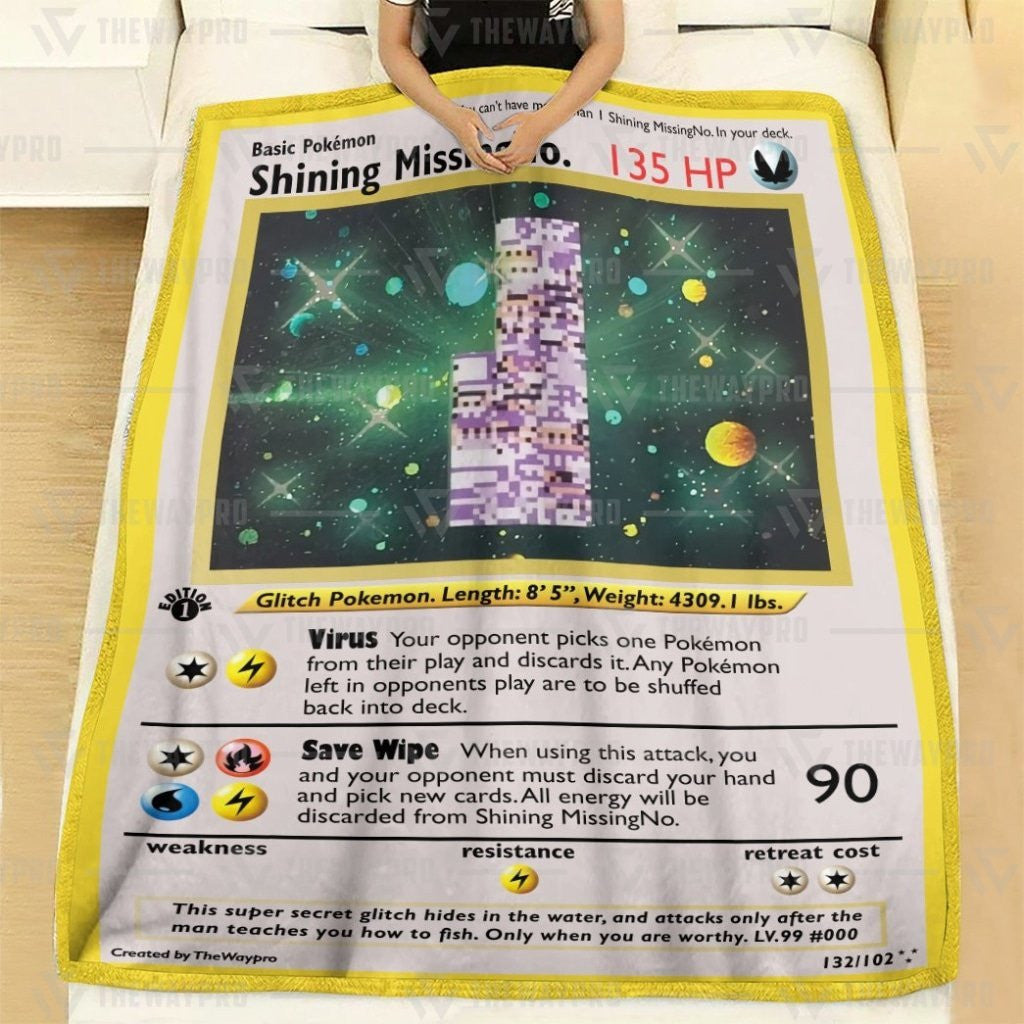 Anime Pkm 1St Edition Missingno. Holo Rare Vintage Custom Soft Blanket