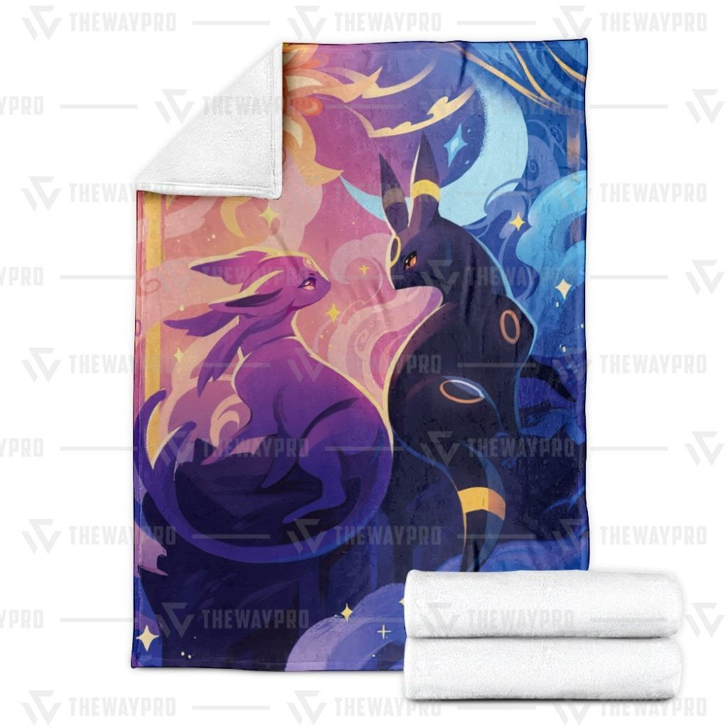 Anime Pkm Umbreon & Espeon Custom Soft Blanket