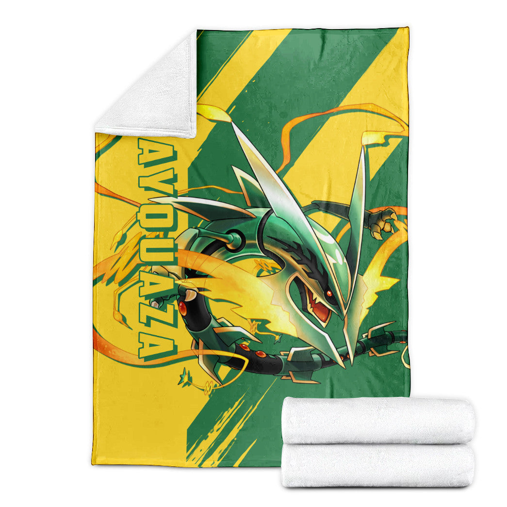 Anime Pkm Rayquaza Custom Soft Blanket XO10032218