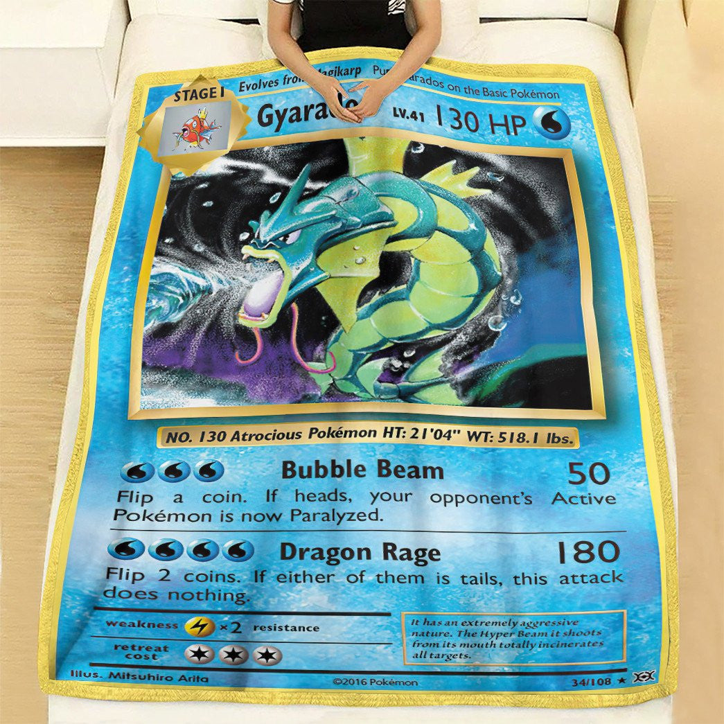 Anime Pkm Gyarados Evolutions Custom Soft Blanket