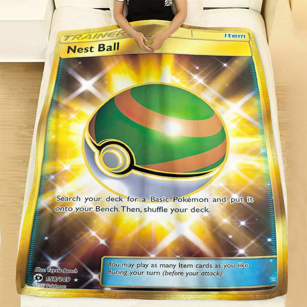 Anime Pkm Nest Ball Trainer Custom Soft Blanket