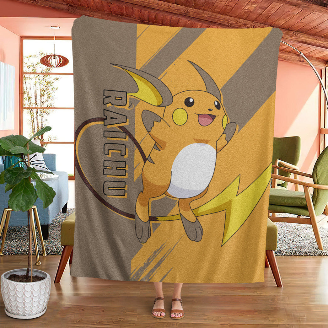 Anime Pkm Raichu Custom Soft Blanket XO1003225