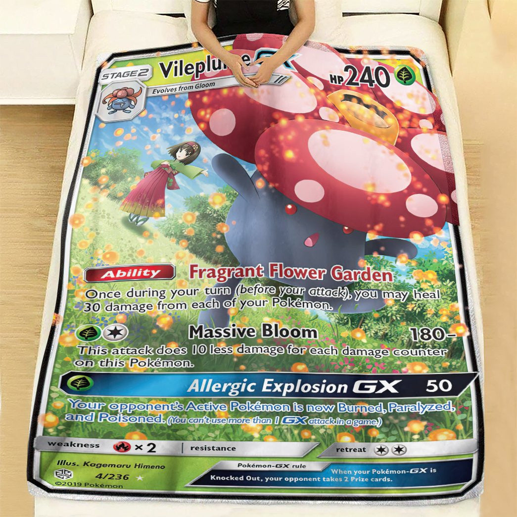 Anime Pkm Vileplume-Gx Cosmic Eclipse Custom Soft Blanket