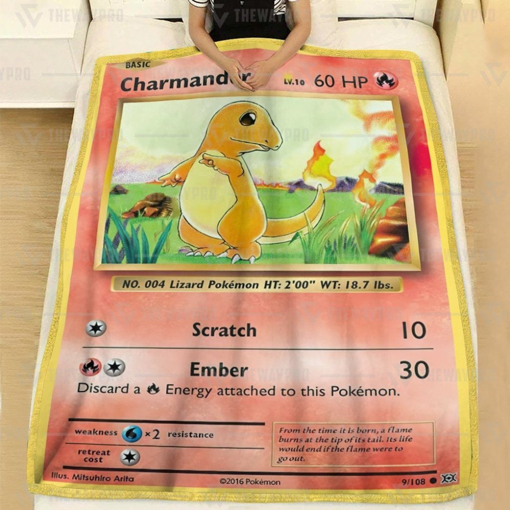 Anime Pkm Charmander Custom Soft Blanket