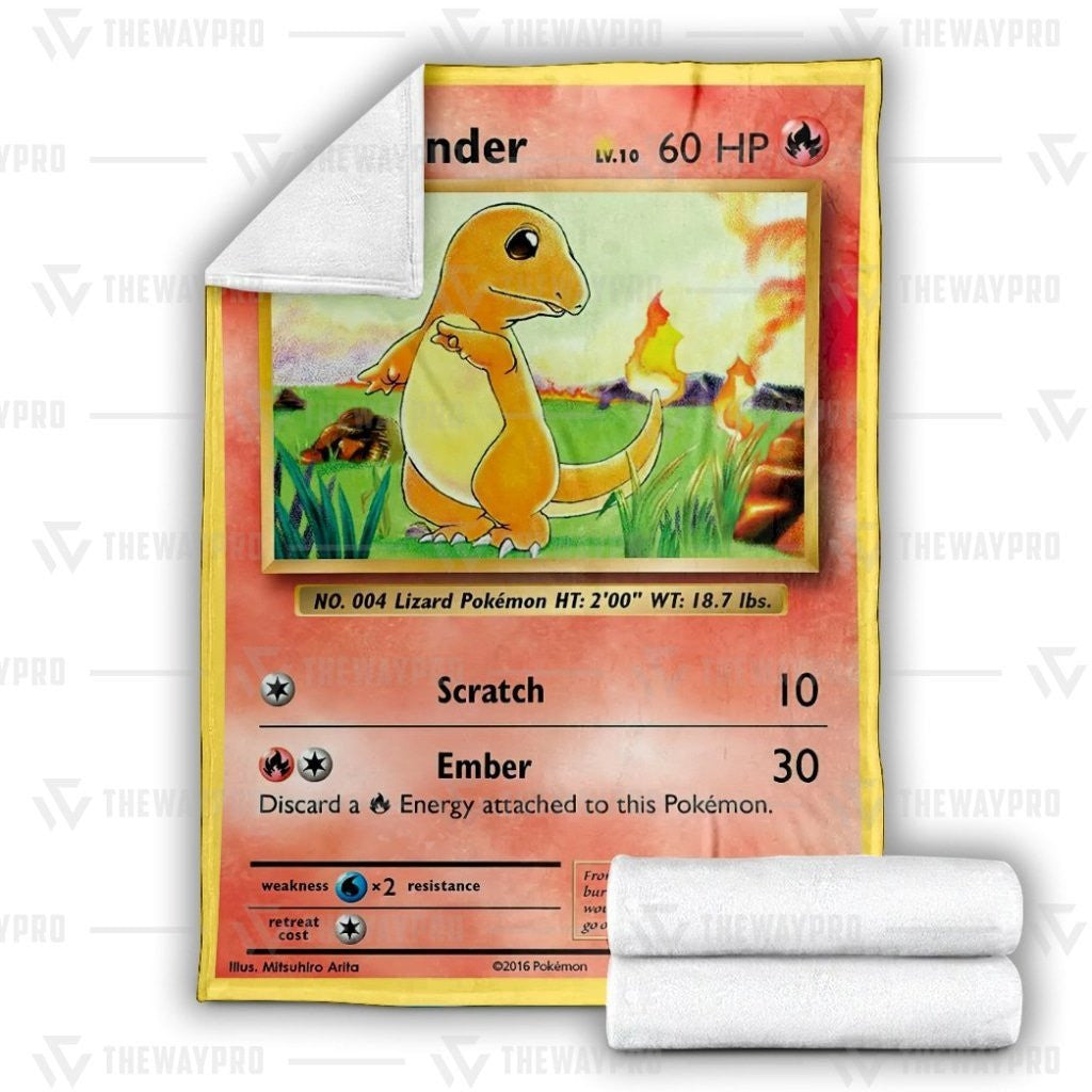 Anime Pkm Charmander Custom Soft Blanket