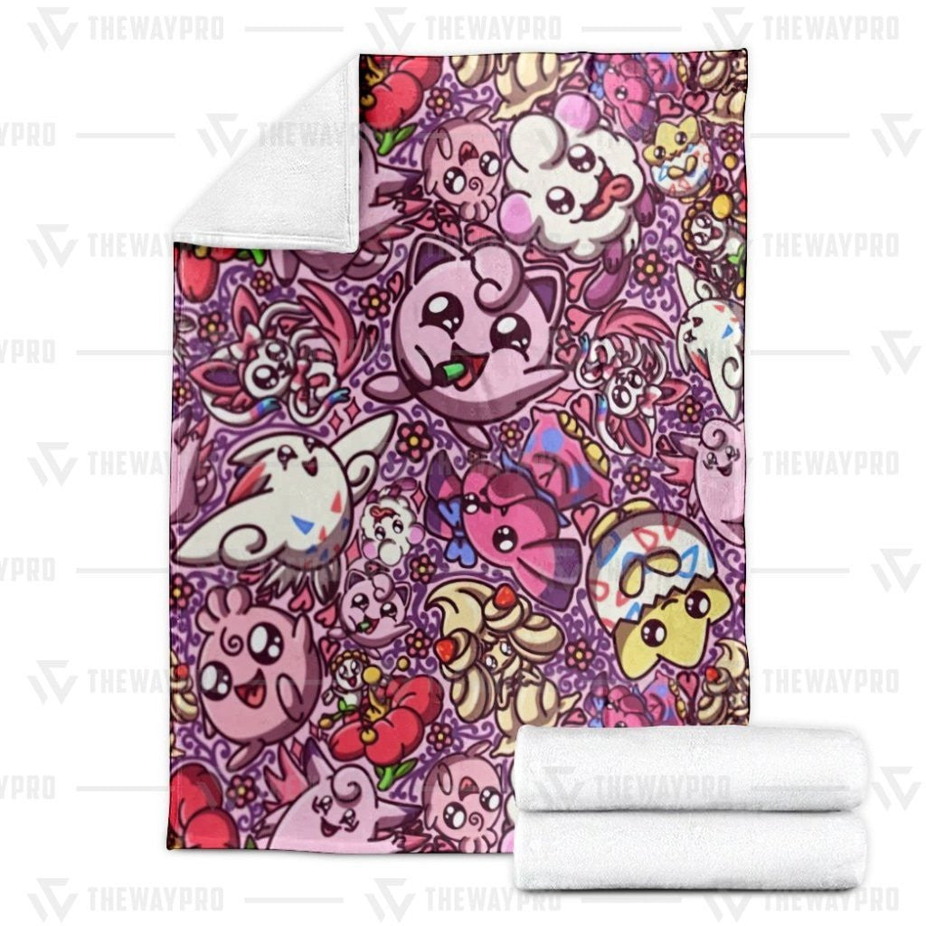 Anime Pkm Fairy Custom Soft Blanket