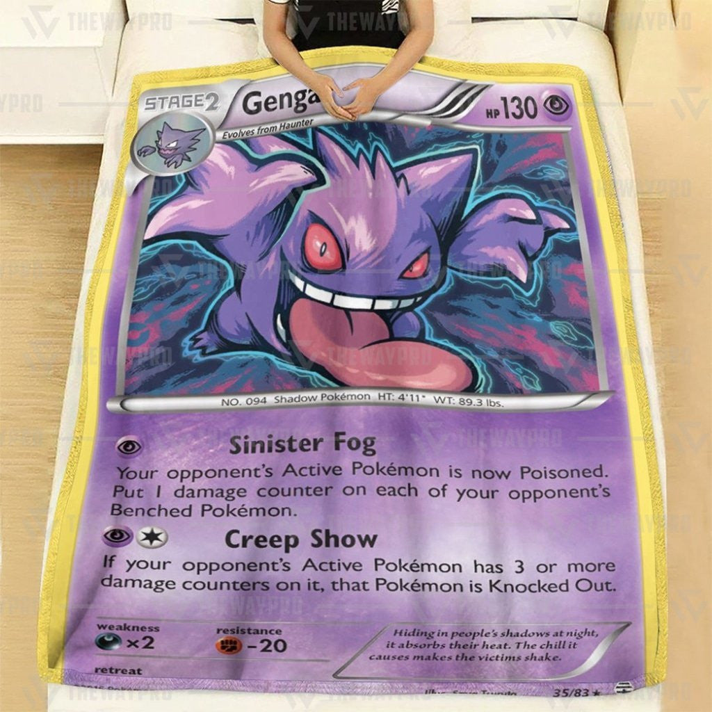 Anime Pkm Gengar Generations Custom Soft Blanket