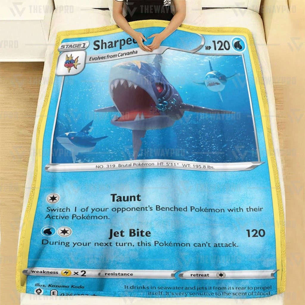 Anime Pkm Sharpedo Evolving Skies Custom Soft Blanket