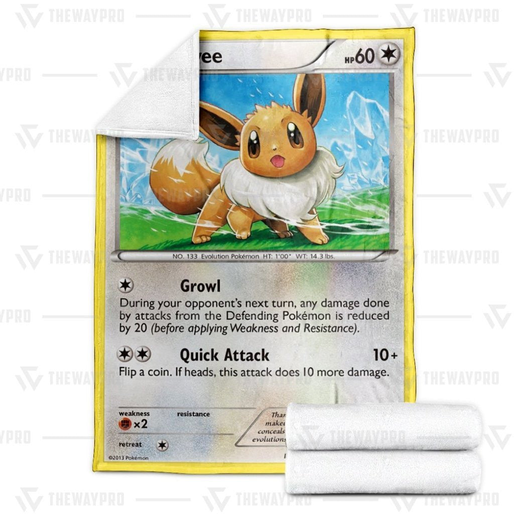 Anime Pkm Eevee Plasma Freeze Custom Soft Blanket