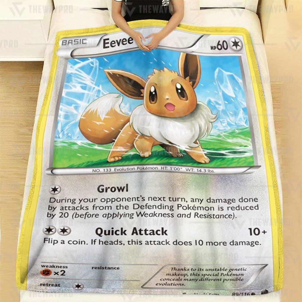 Anime Pkm Eevee Plasma Freeze Custom Soft Blanket