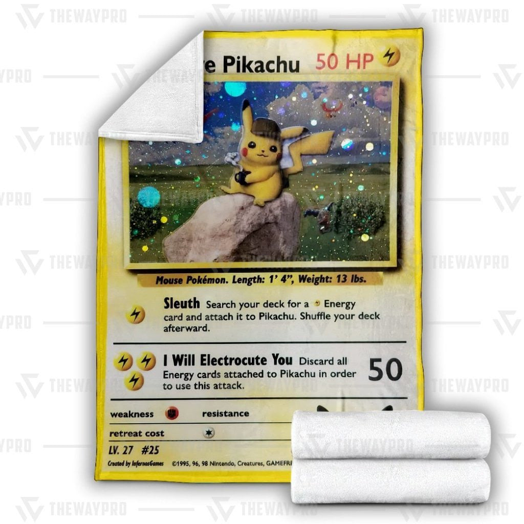 Anime Pkm Detective Pikachu Custom Soft Blanket