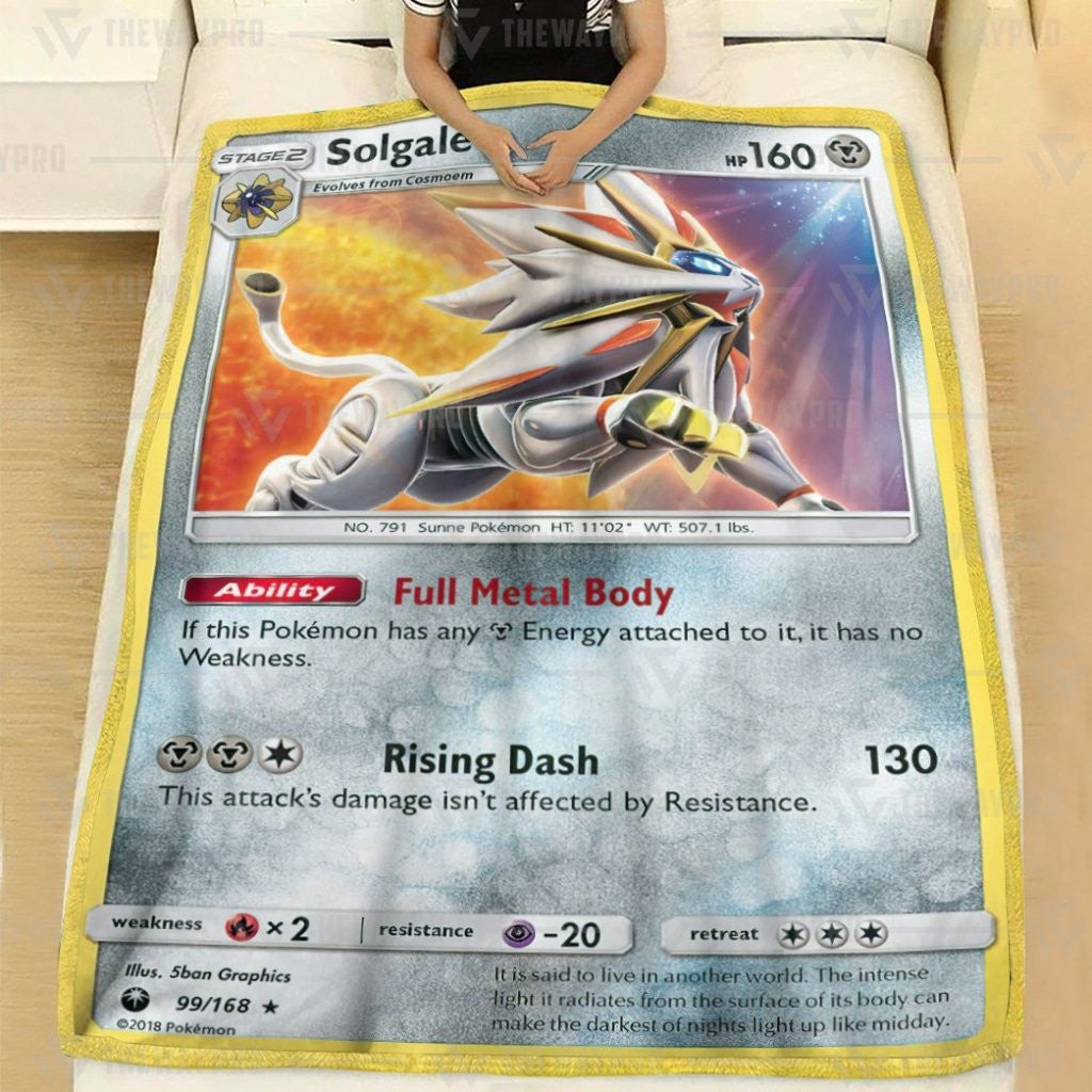 Anime Pkm Solgaleo Celestial Storm Custom Soft Blanket