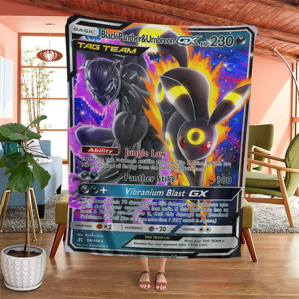 Anime Pkm Bp & Umbreon Tag Team Custom Soft Blanket