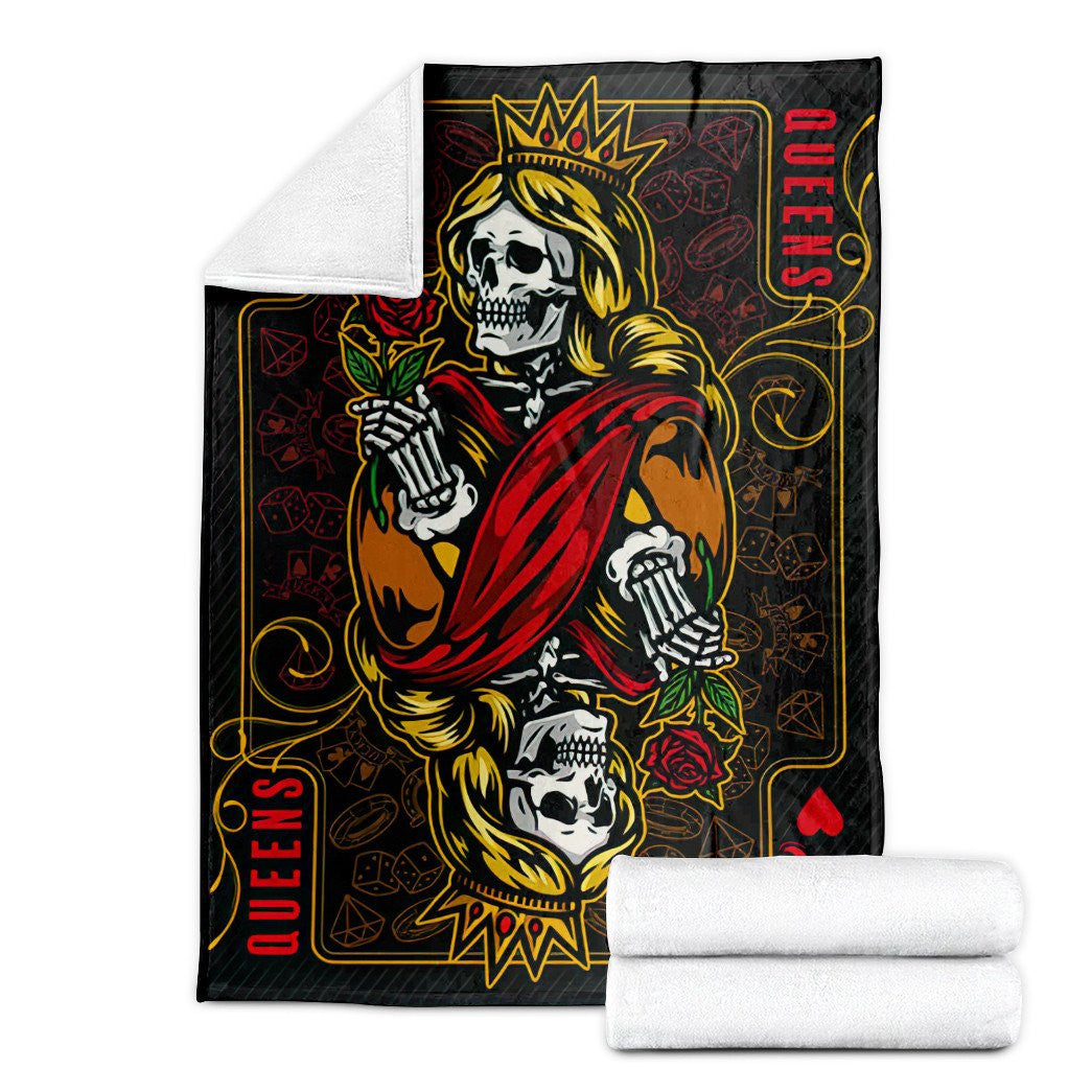 Playing Cards The Queen Custom Soft Blanket