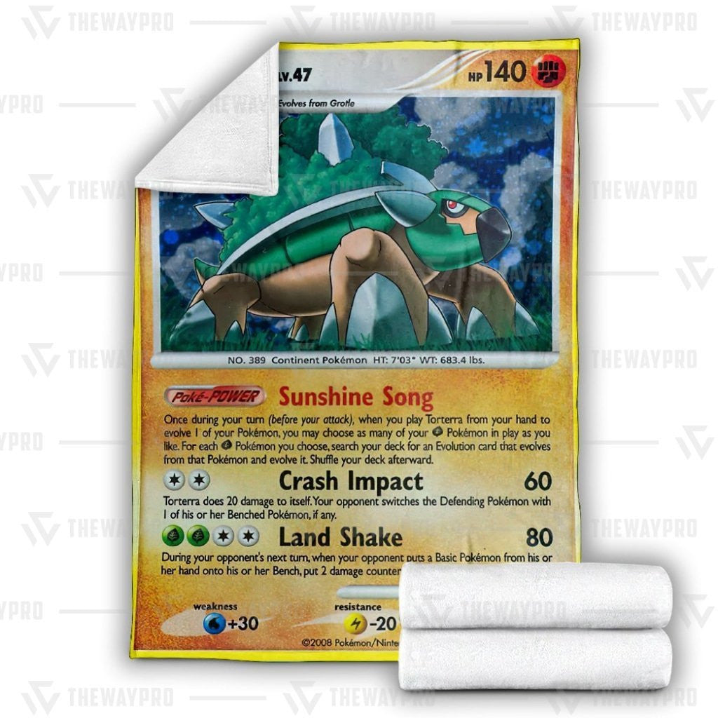 Anime Pkm Torterra Lv.47 Custom Soft Blanket