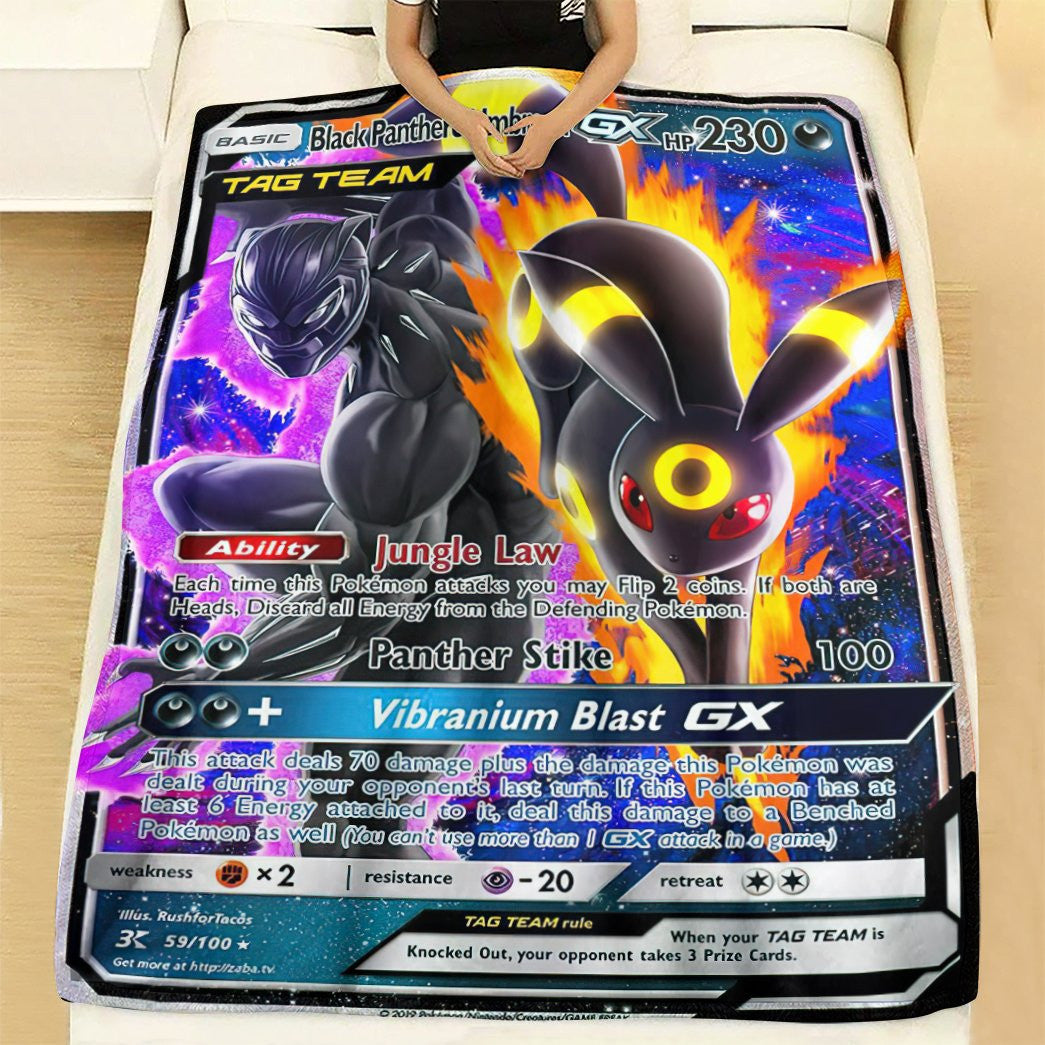 Anime Pkm Bp & Umbreon Tag Team Custom Soft Blanket