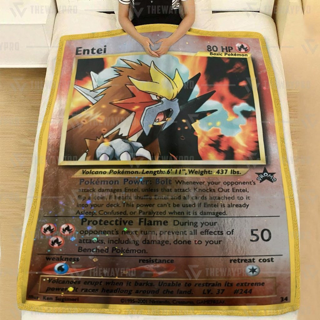 Anime Pkm Entei Custom Soft Blanket