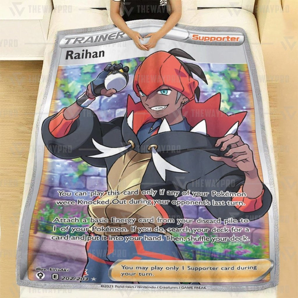 Anime Pkm Raihan Evolving Skies Custom Soft Blanket