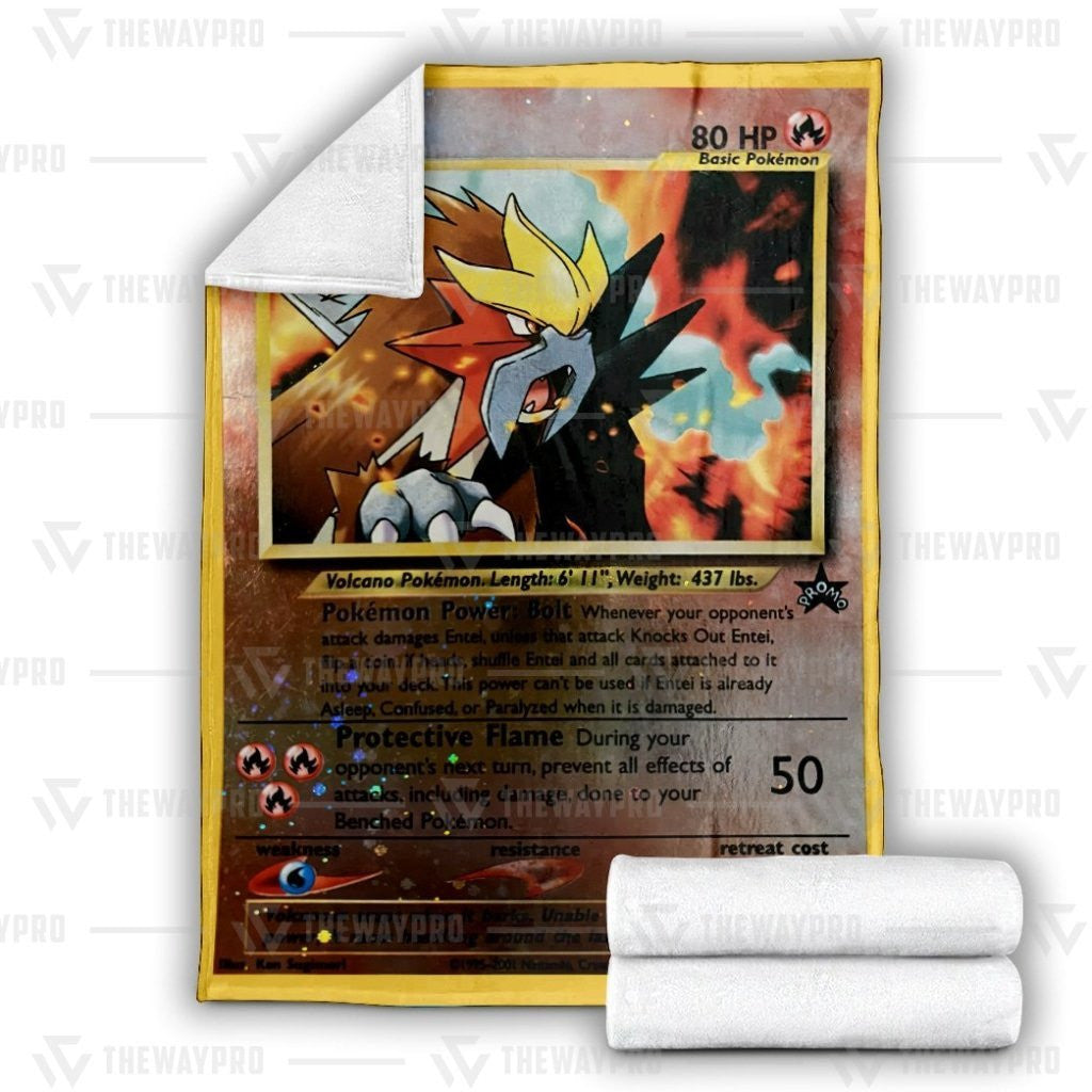 Anime Pkm Entei Custom Soft Blanket