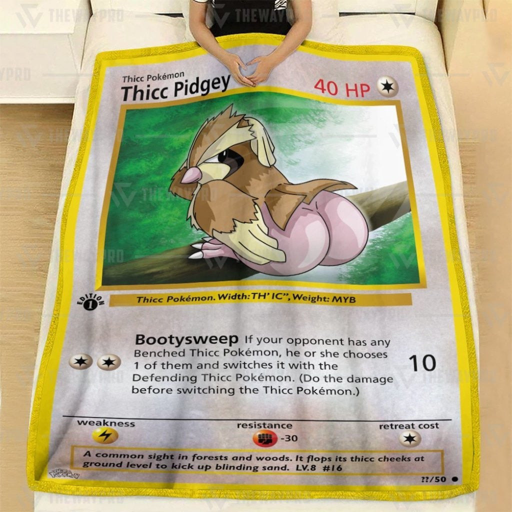 Anime Pkm Thicc Pidgey Custom Soft Blanket