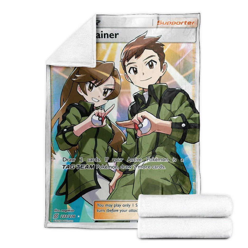 Anime Pkm Coach Trainer Custom Soft Blanket