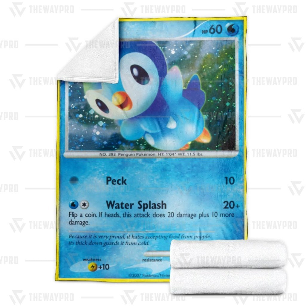 Anime Pkm Piplup Diamond & Pearl Promos Custom Soft Blanket