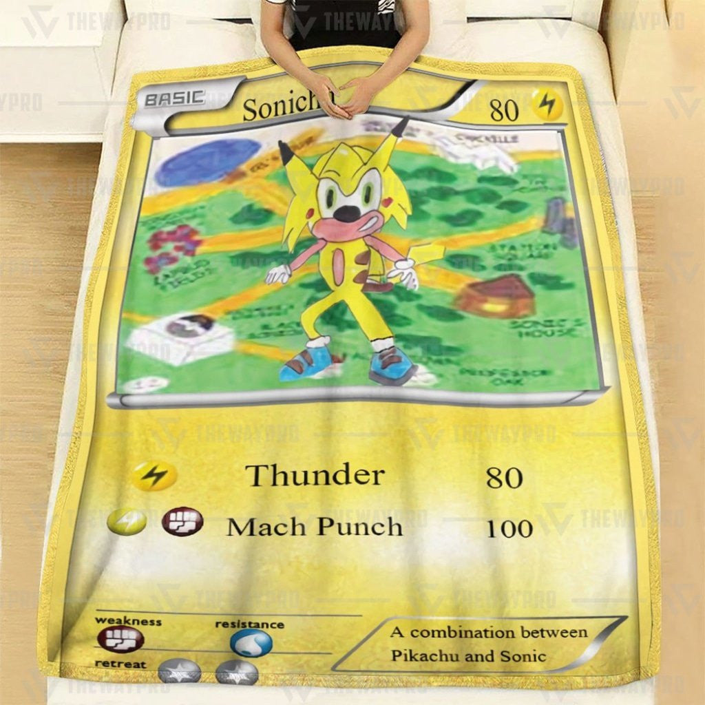 Anime Pkm Sonichu Custom Soft Blanket