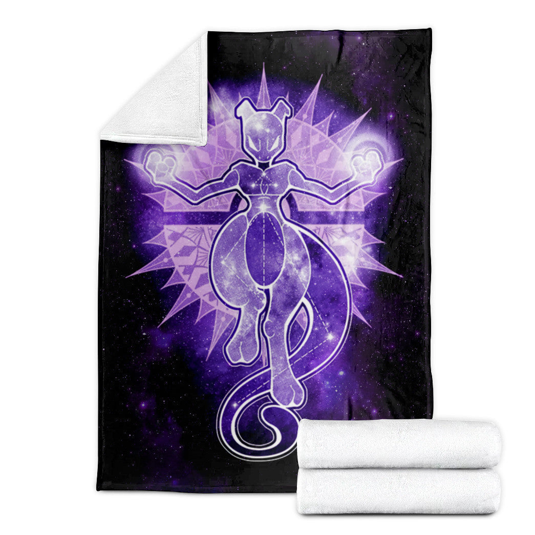 Anime Pkm Mewtwo Starry Sky Of Wrath Custom Soft Blanket XO1103222